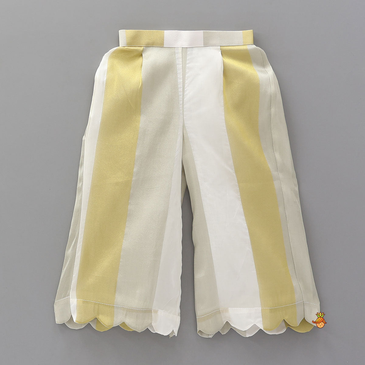 Tassels And Embroidered Patchwork Detailed Striped Top And Palazzo