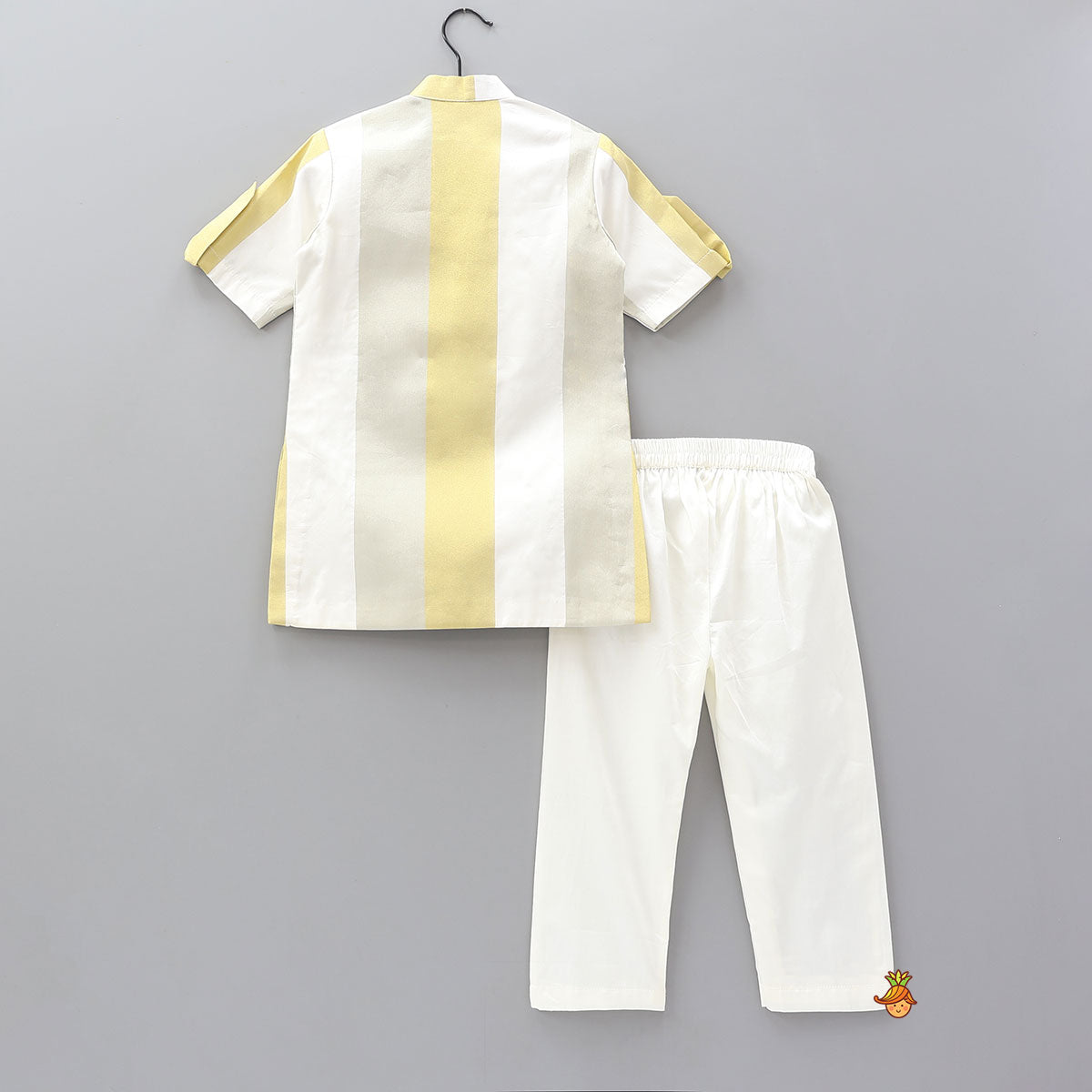 Sheen Floral Patchwork Stripe Kurta With Pyjama