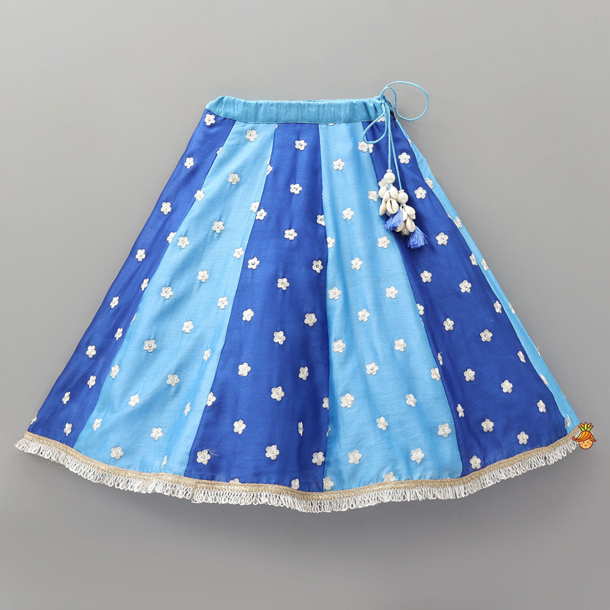 Elegant Floral Thread Embroidered Crop Top With Lehenga