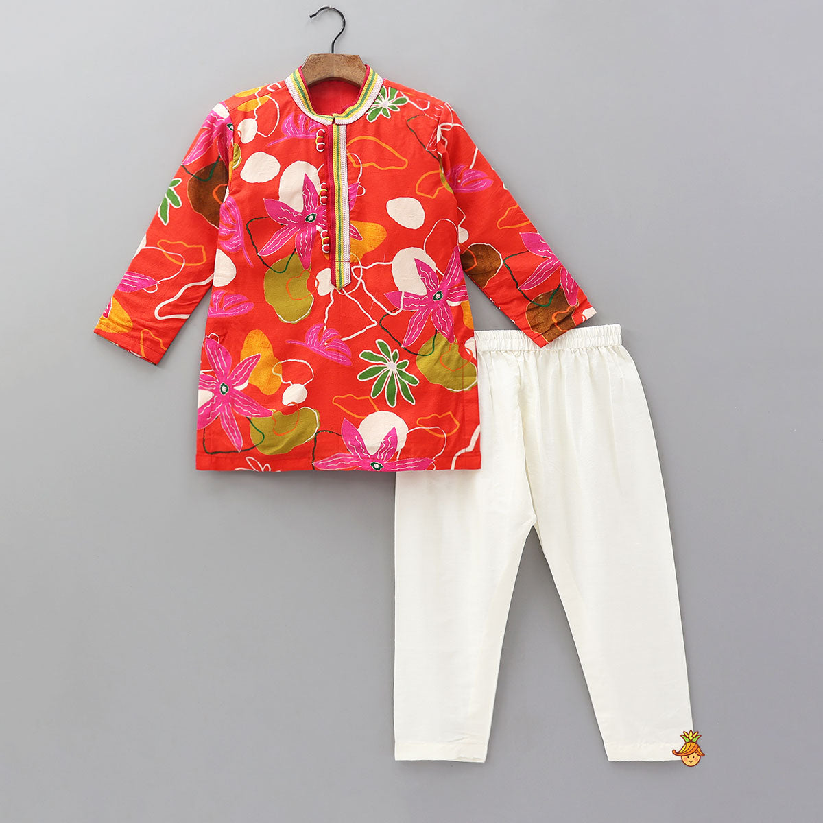 Tropical Floral Kurta With Pyjama