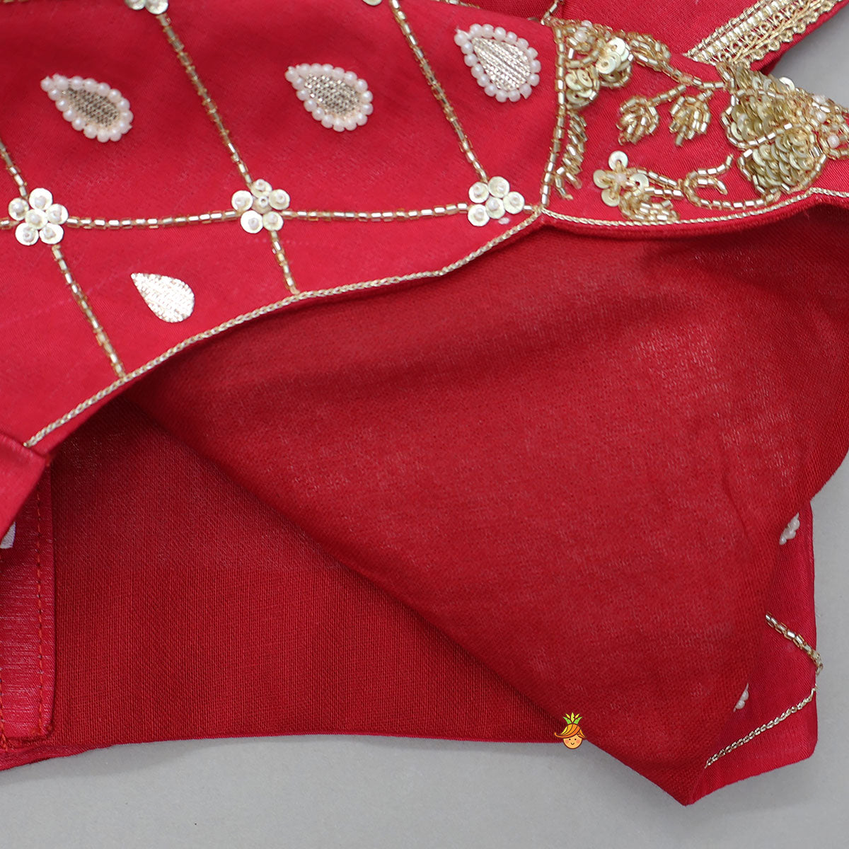 Check Embroidered Crop Top And Tiered Lehenga With Matching Dupatta