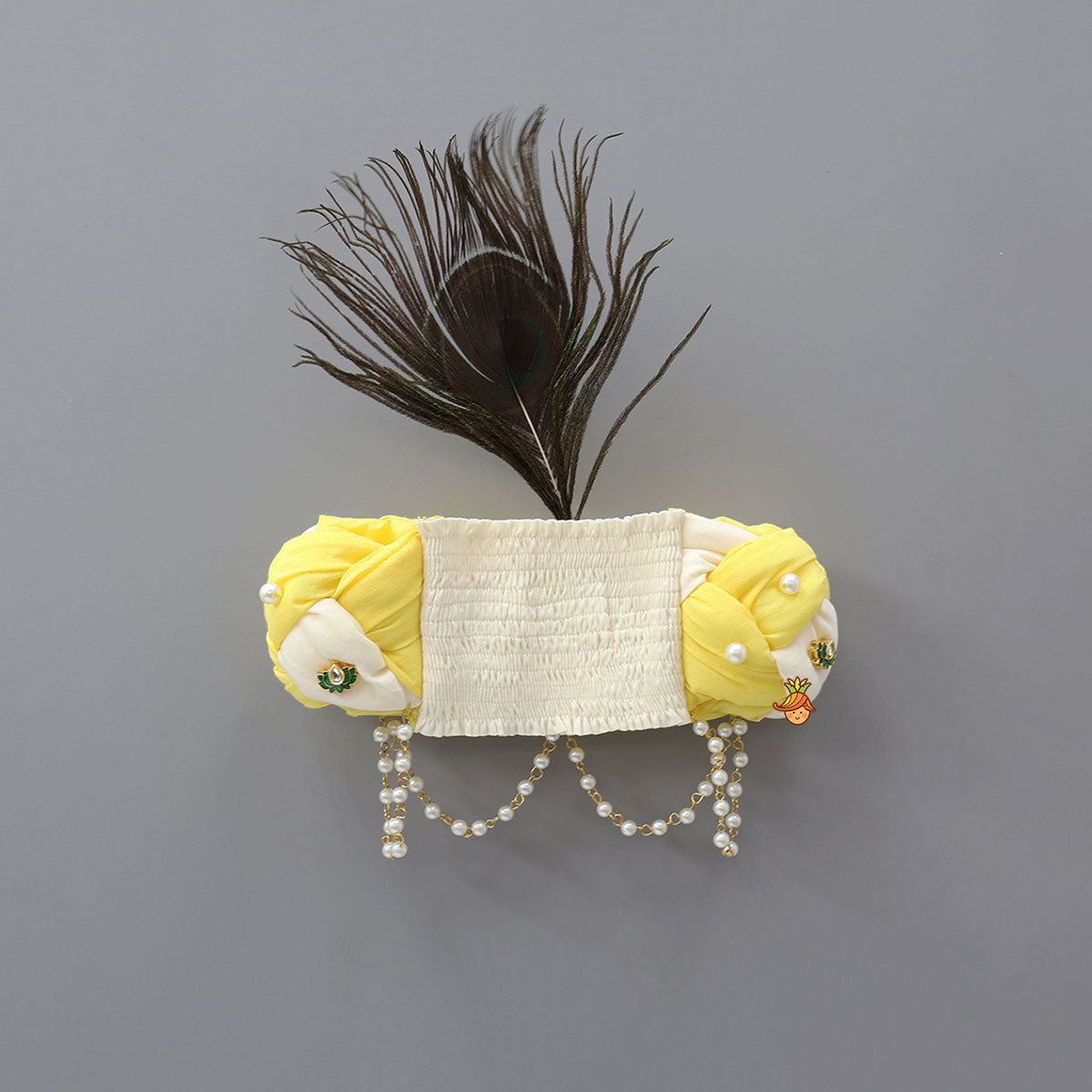Elegant Braided Headband With Detachable Mor Pankh