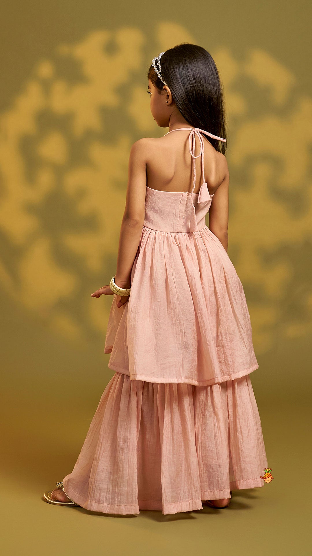 Halter Neck Peplum Top With Sharara