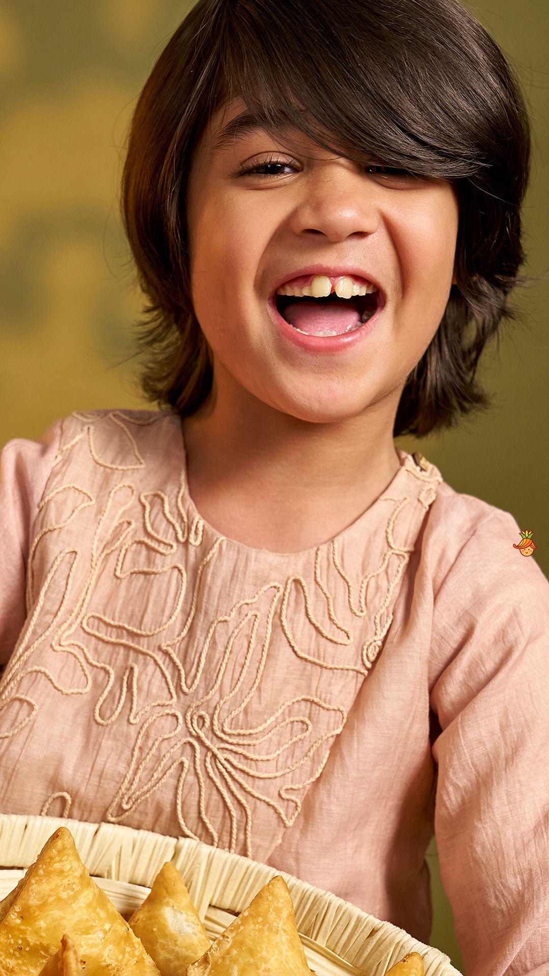 Asymmetrical Cord Embroidered Kurta with Pyjama