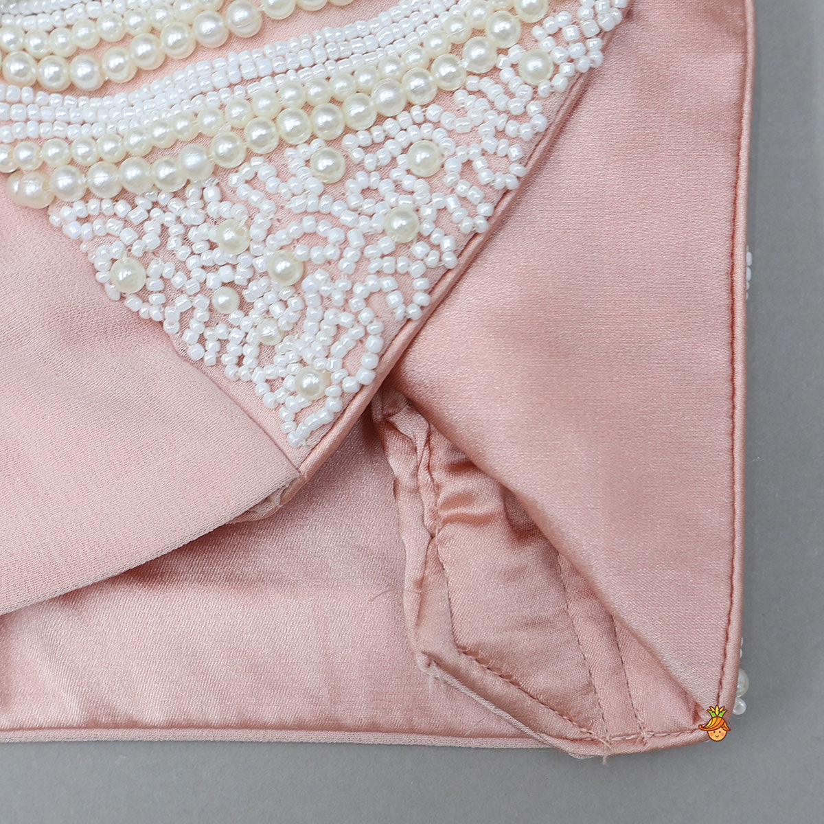 Stunning Faux Pearls Detailed Pre Draped Saree