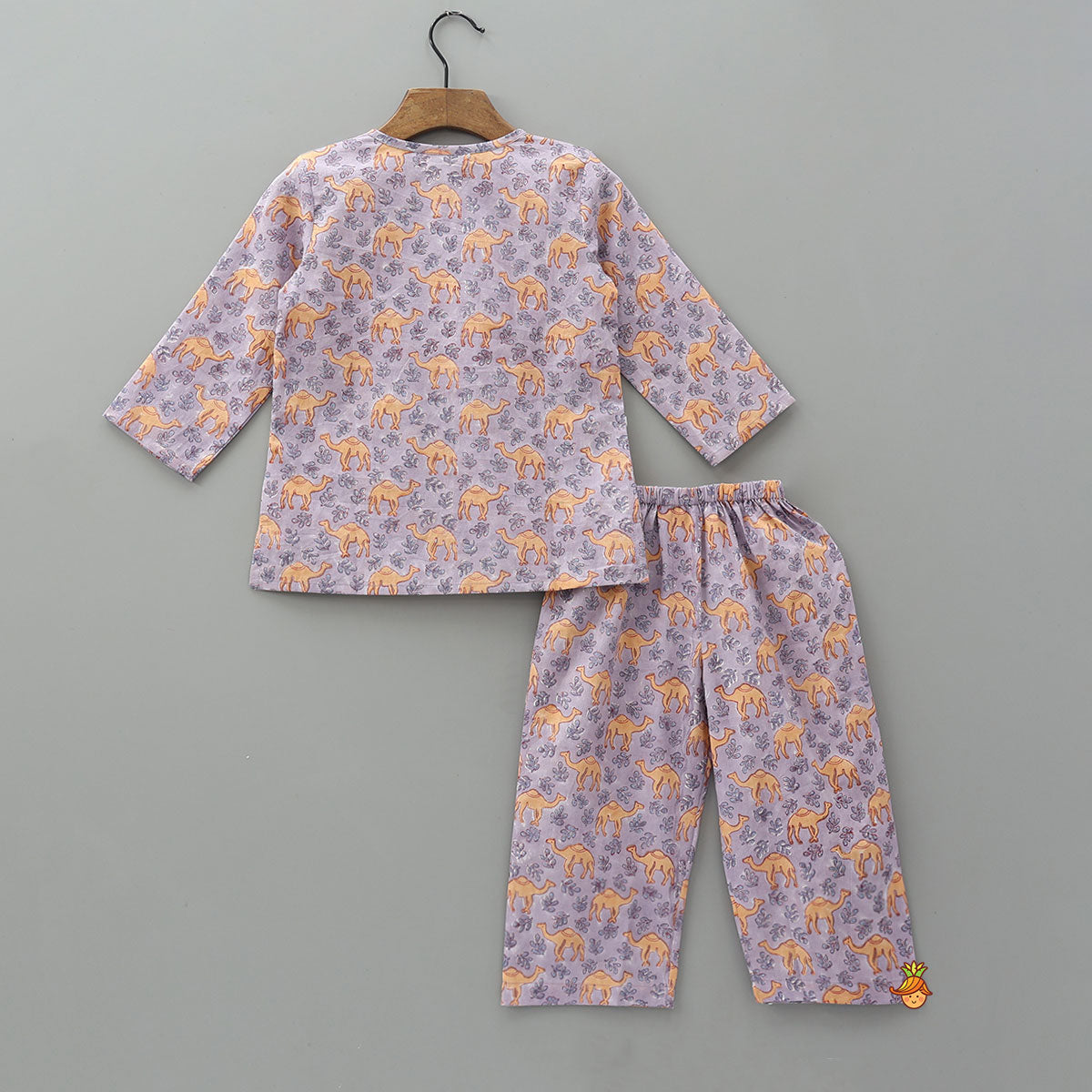 Beautiful Camel Block Printed Kurta Pyjama Sleepwear