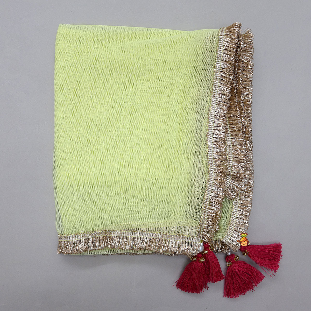 Embroidered Yoke Kurti And Pant With Matching Dupatta