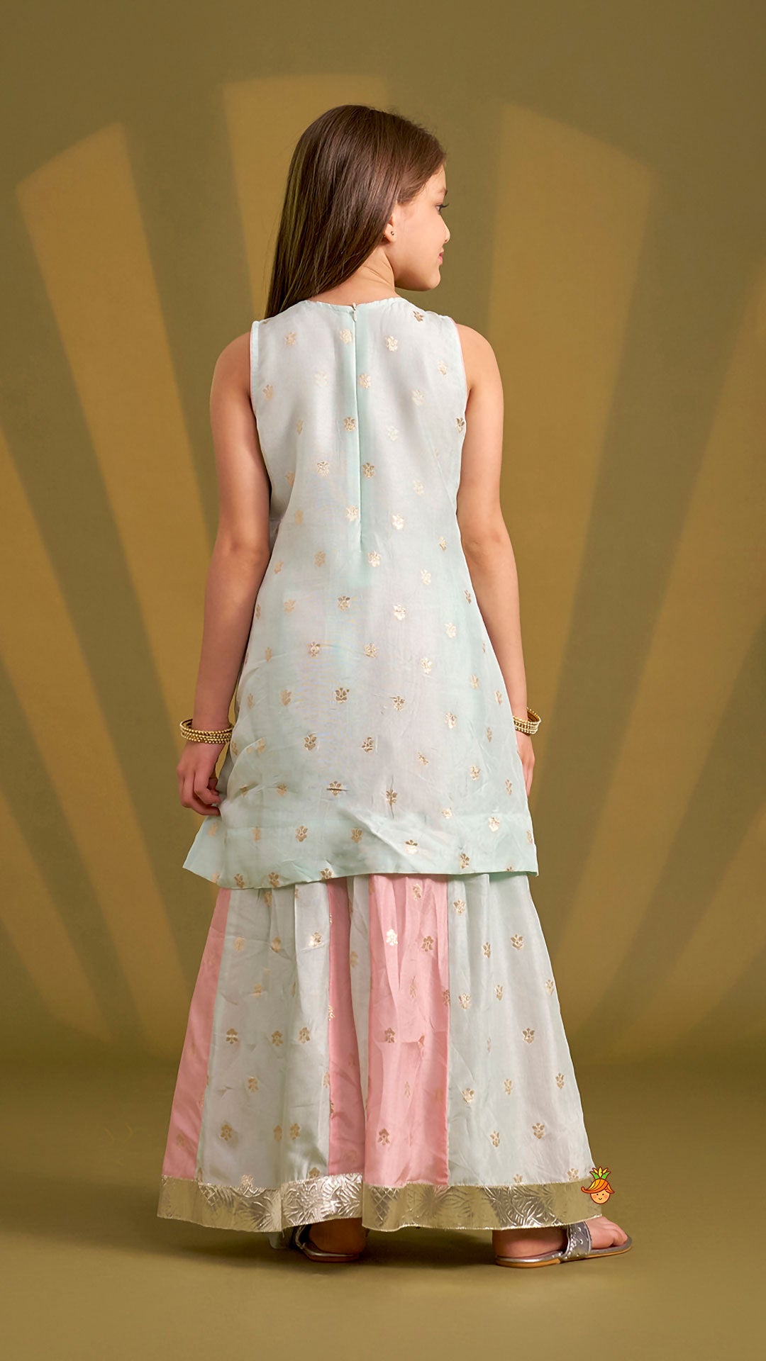 Ethnic Sleeveless Kurti With Wide-Leg Palazzo