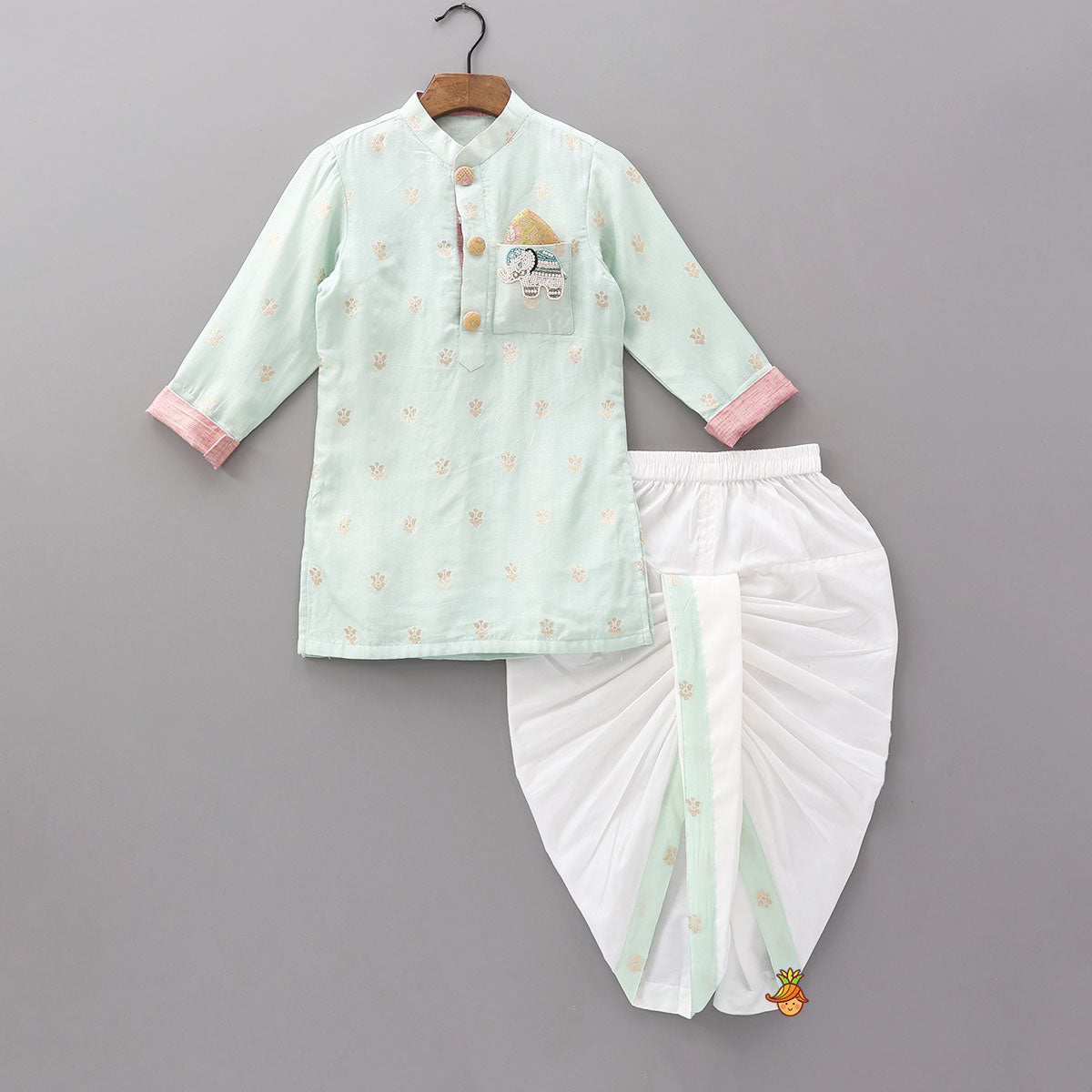 Booti Work Ethnic Kurta And Dhoti