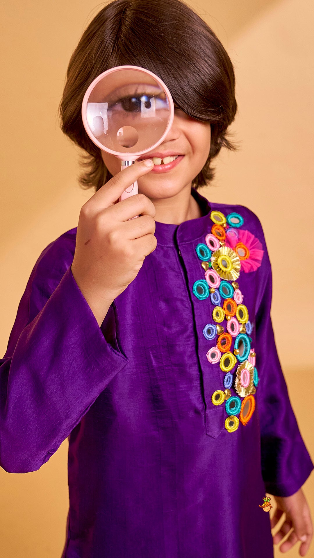 Vibrant Mirror Work Kurta With Pyjama