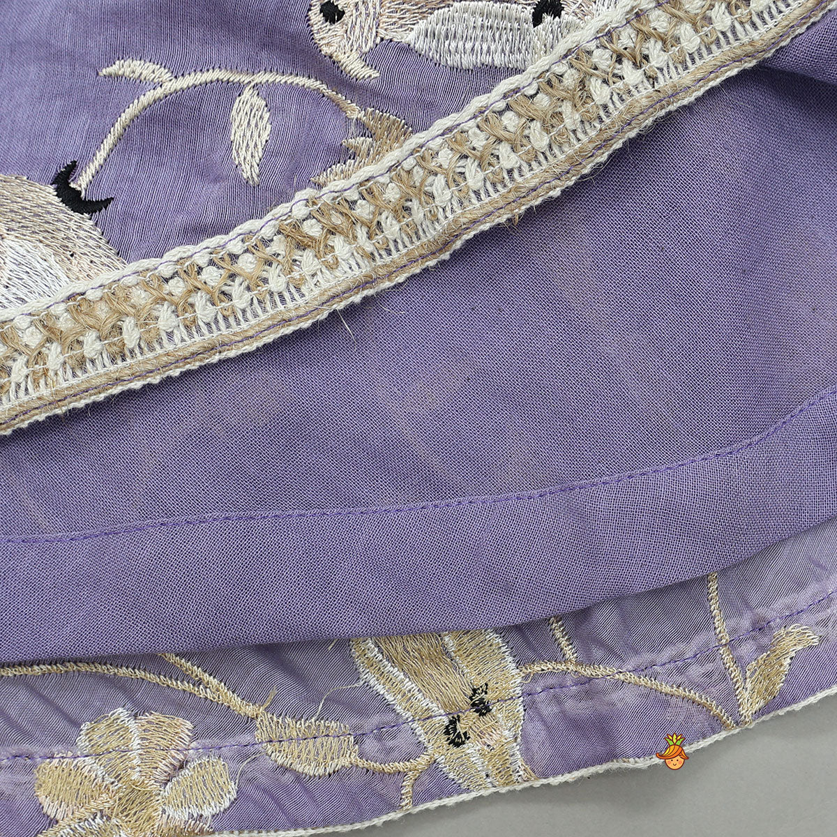 Floral Bird Embroidered A-Line Kurta And Dhoti
