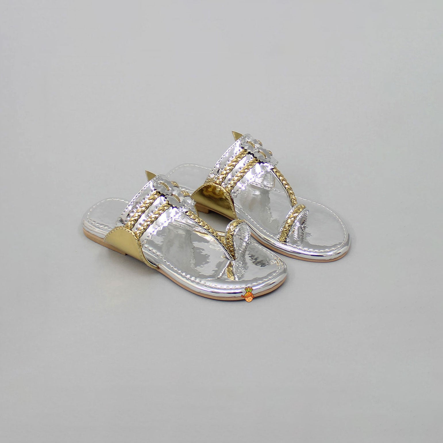 Shiny Braided Kolhapuri Flats