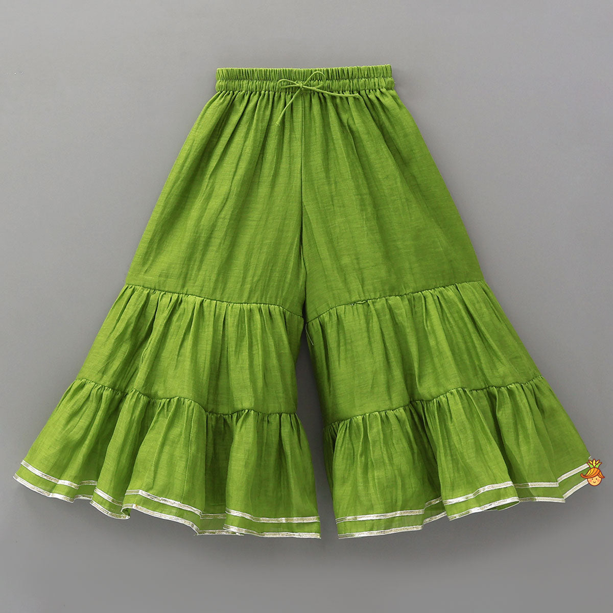 Lotus-Embroidered Strappy Kurti With Sharara