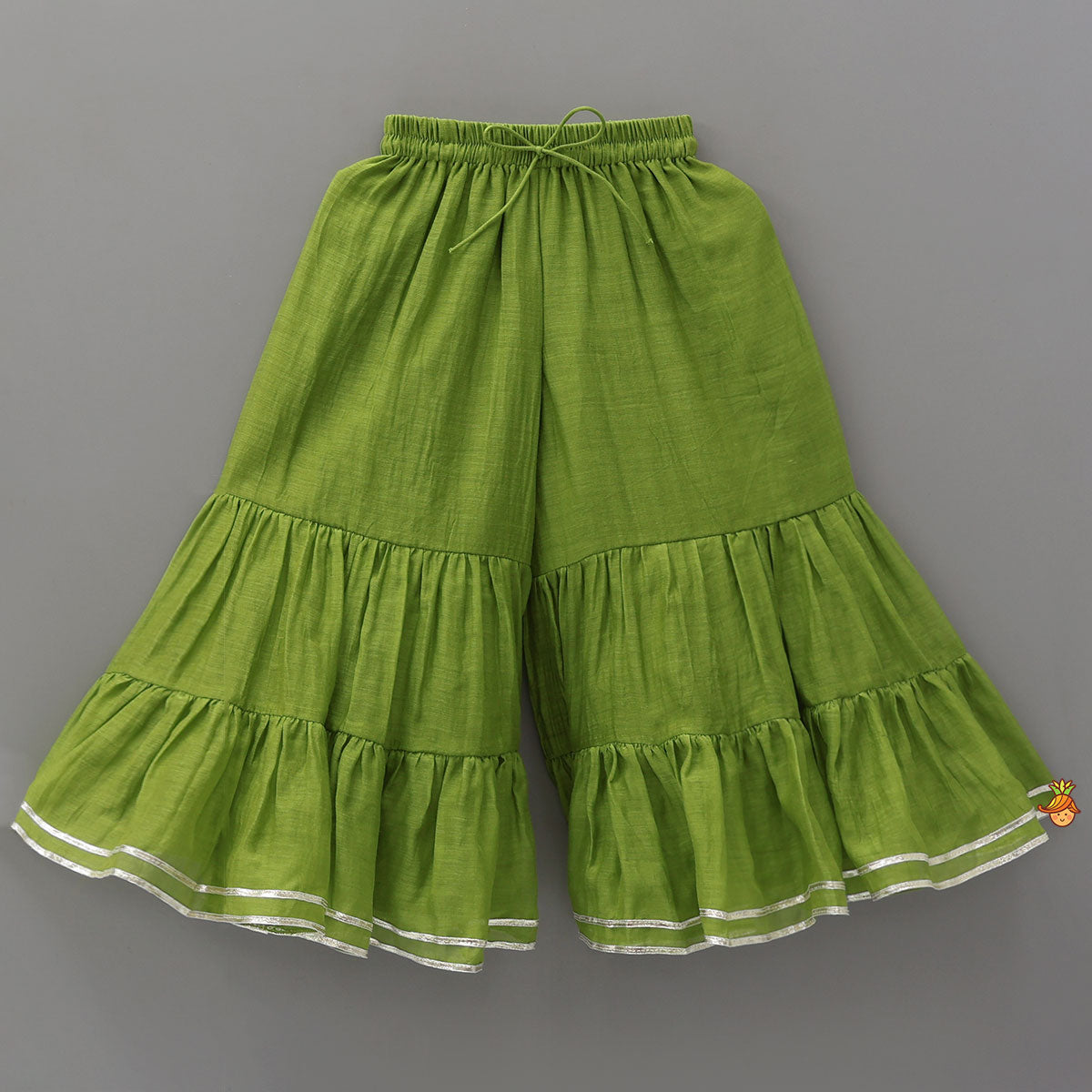 Lotus-Embroidered Strappy Kurti With Sharara
