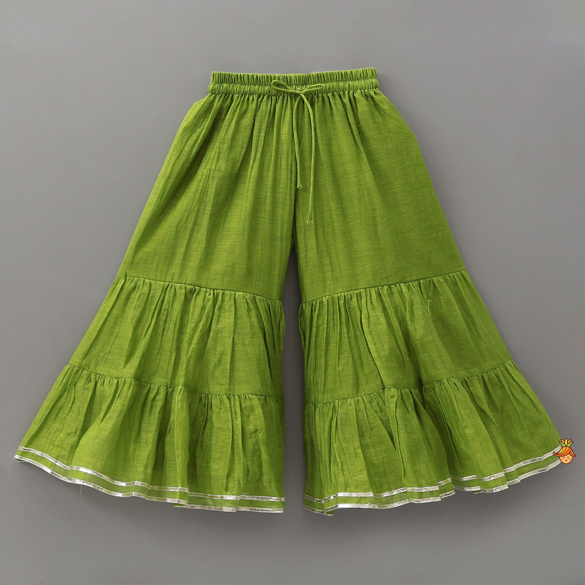 Lotus-Embroidered Strappy Kurti With Sharara