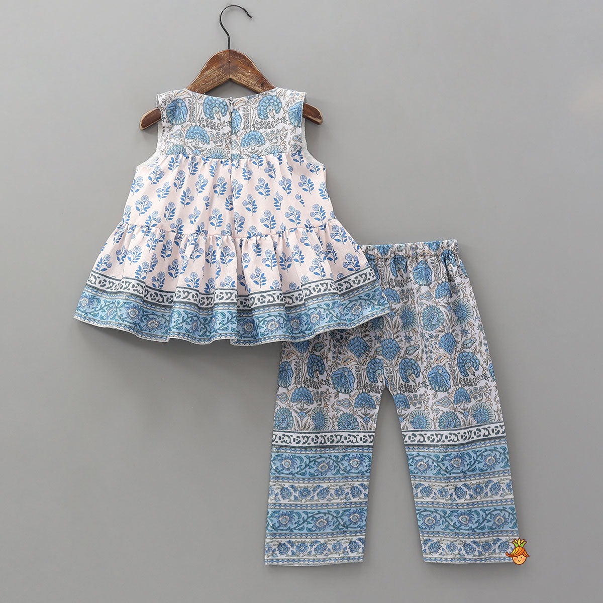 Faux Mirror Lace Work Sleeveless Top And Pant