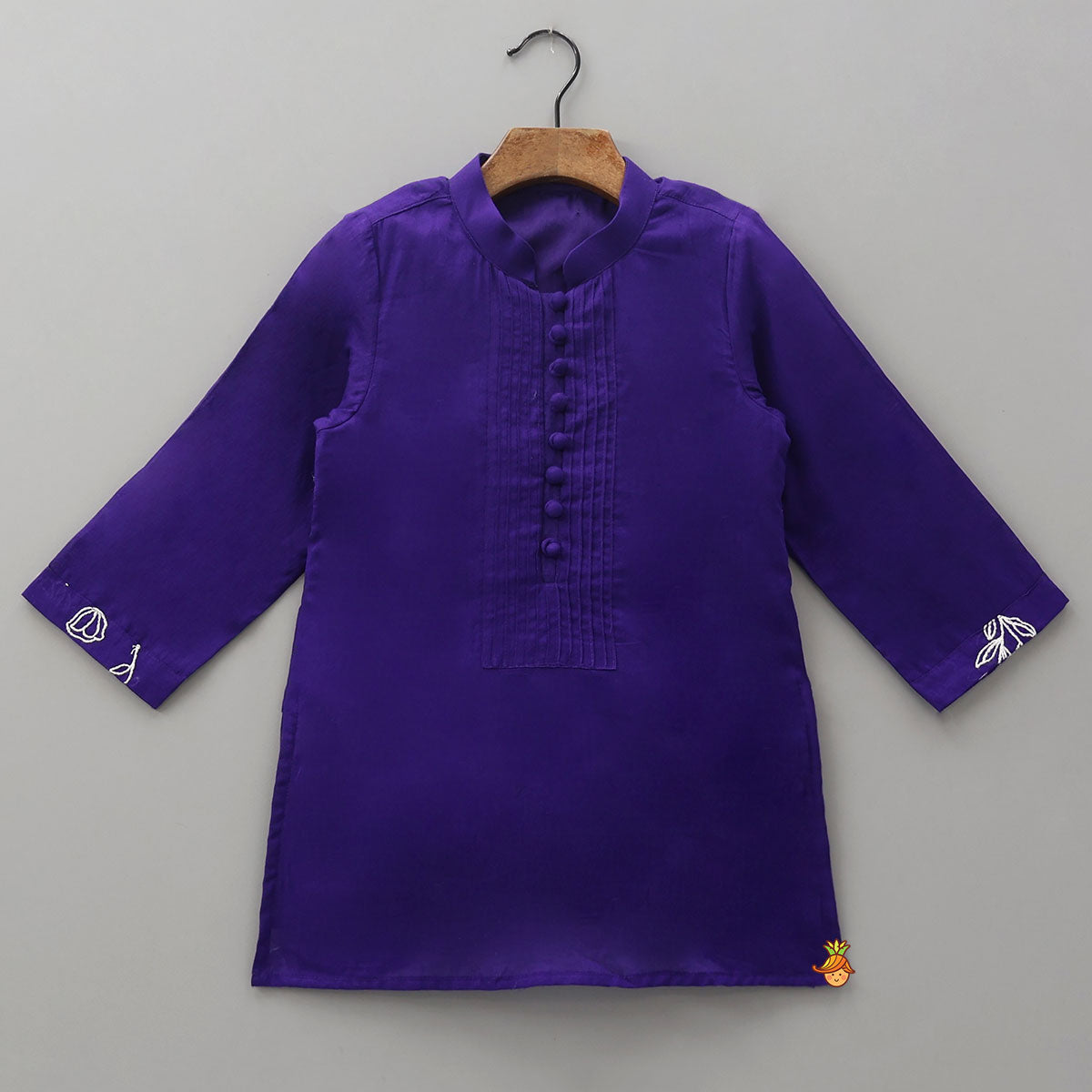 Purple Kurta With Beautiful Embroidered Jacket And Pyjama