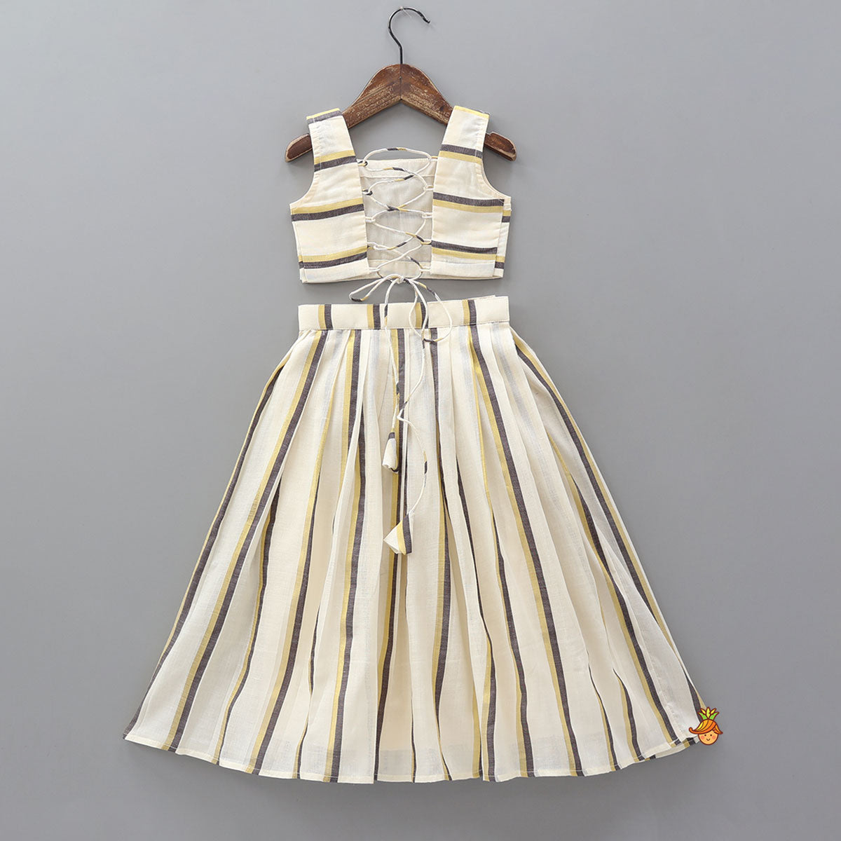 Classic Striped Top And Lehenga
