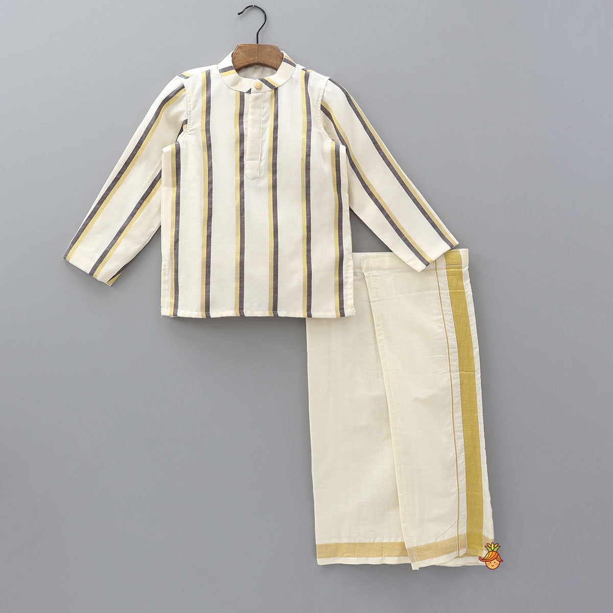 Classic Striped Kurta And Mundu