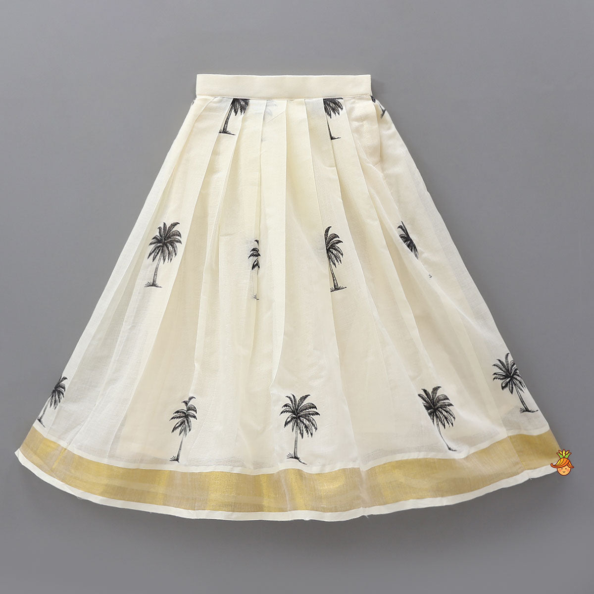 Buti Detailed Top With Tree Printed Lehenga