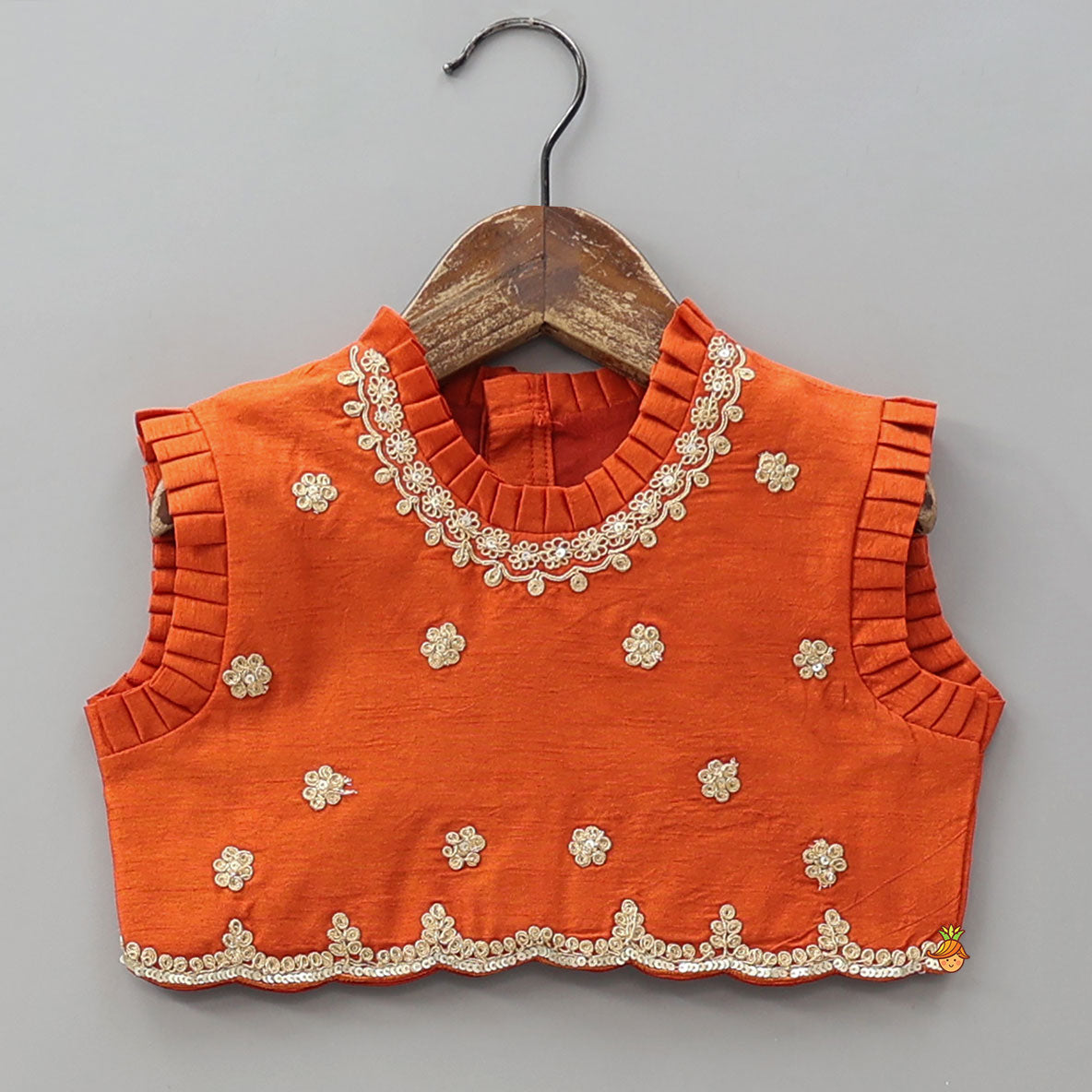 Exquisite Pleated Top With Lehenga And Dupatta