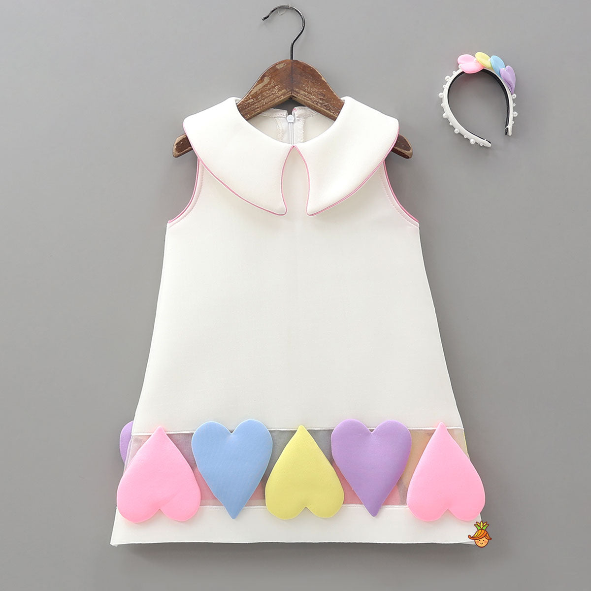 Pretty Pastel Hearts Dress With Headband