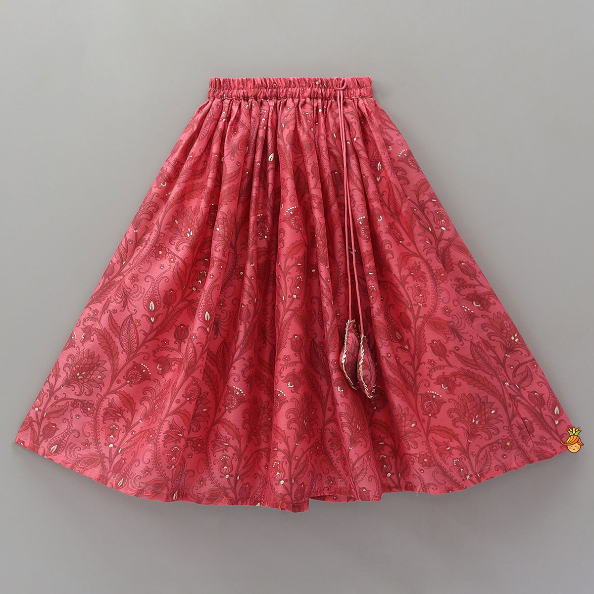 Side String Detailed Top And Lehenga With Matching Dupatta