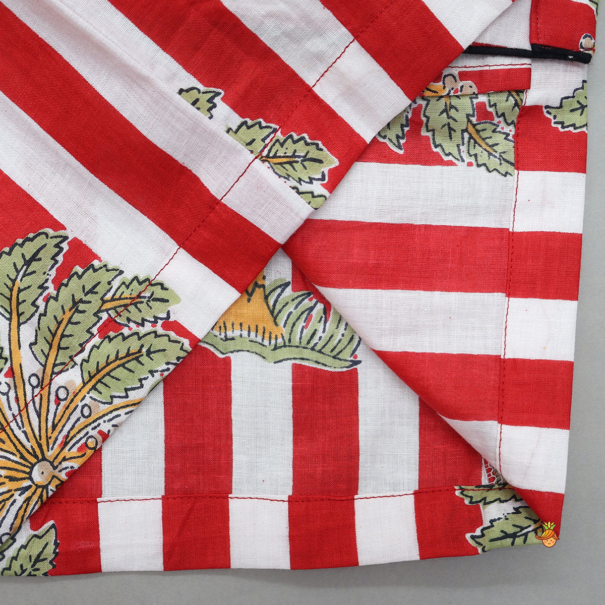 Tree Printed Striped Sleepwear Set With Matching Tote Bag