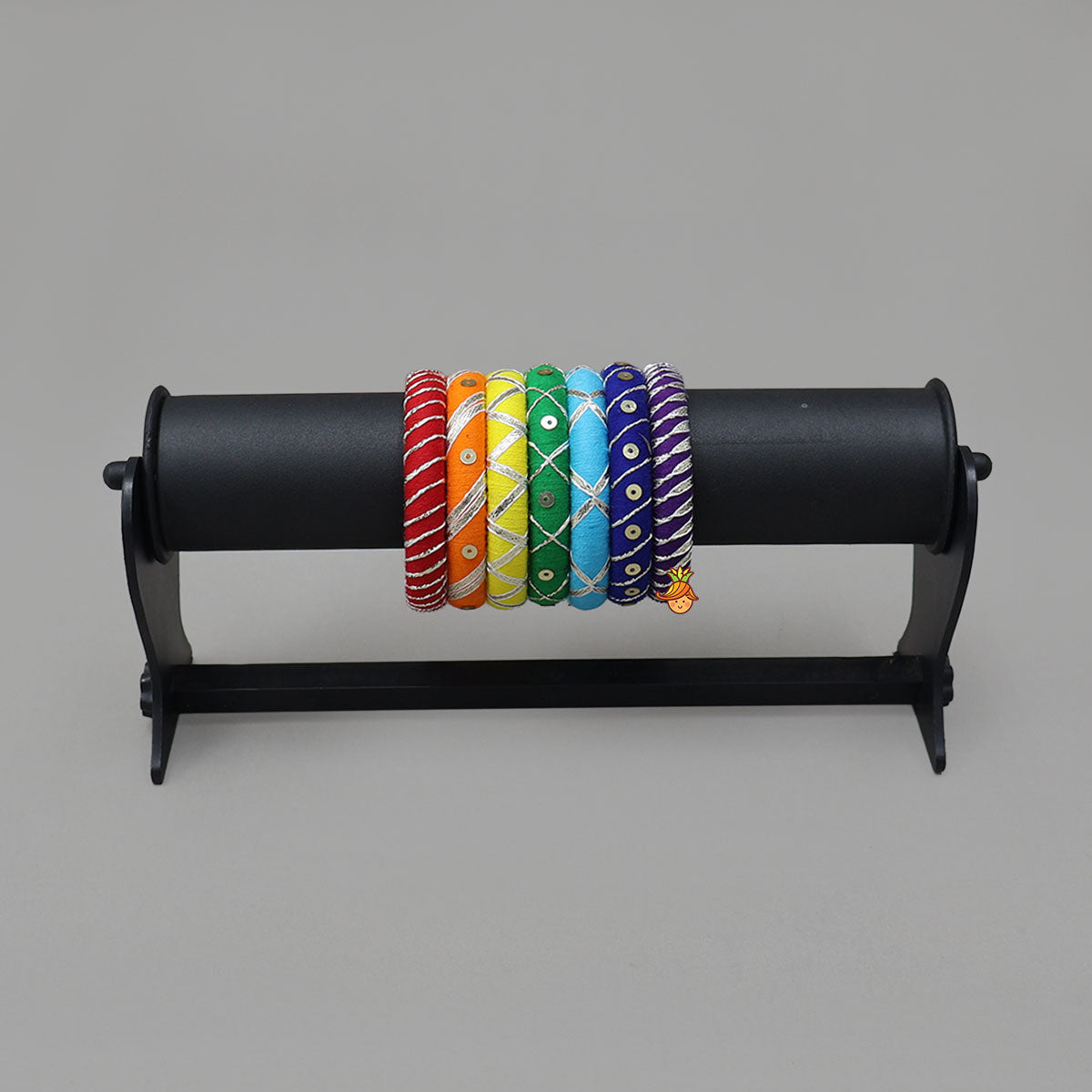 Handmade Colourful Thread Bangles With Sequin Detailing