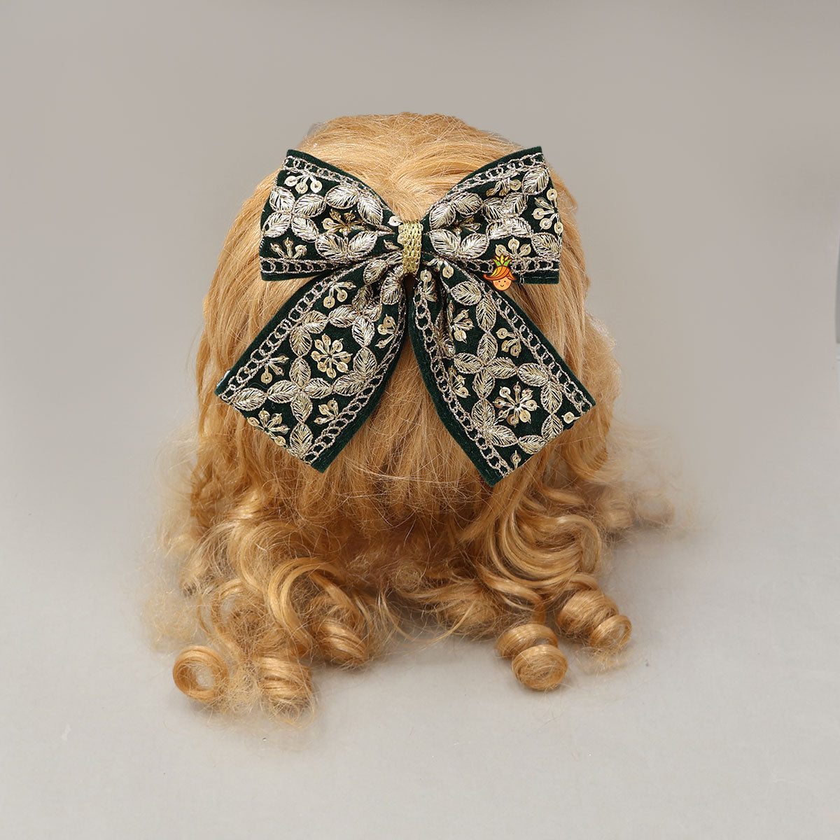 Elegant Embroidered Velvet Hair Clip