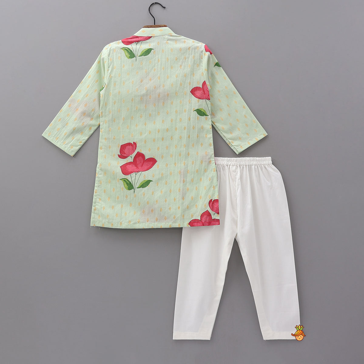 Asymmetric Wrap Style Kurta With Pyjama