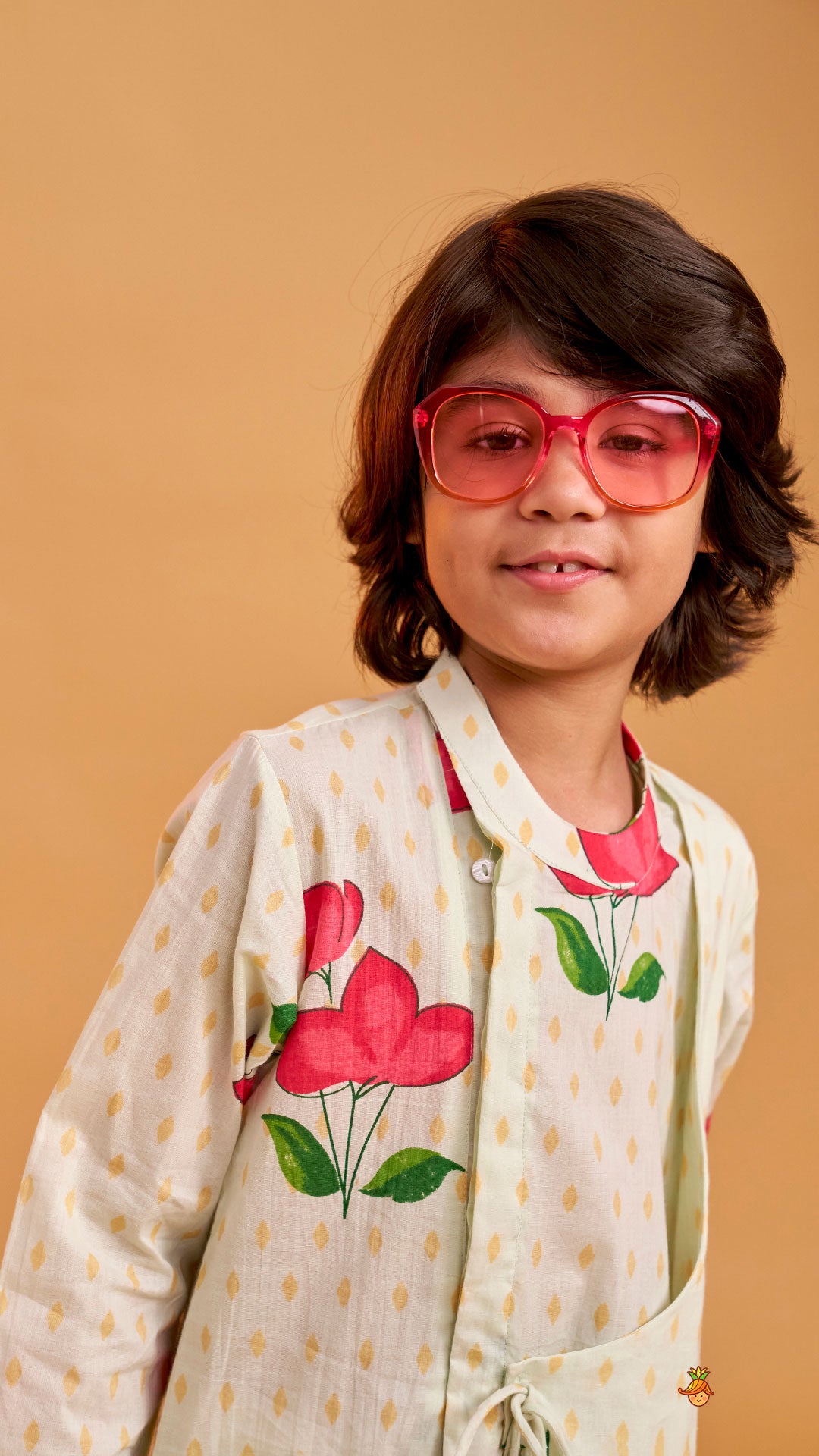 Asymmetric Wrap Style Kurta With Pyjama
