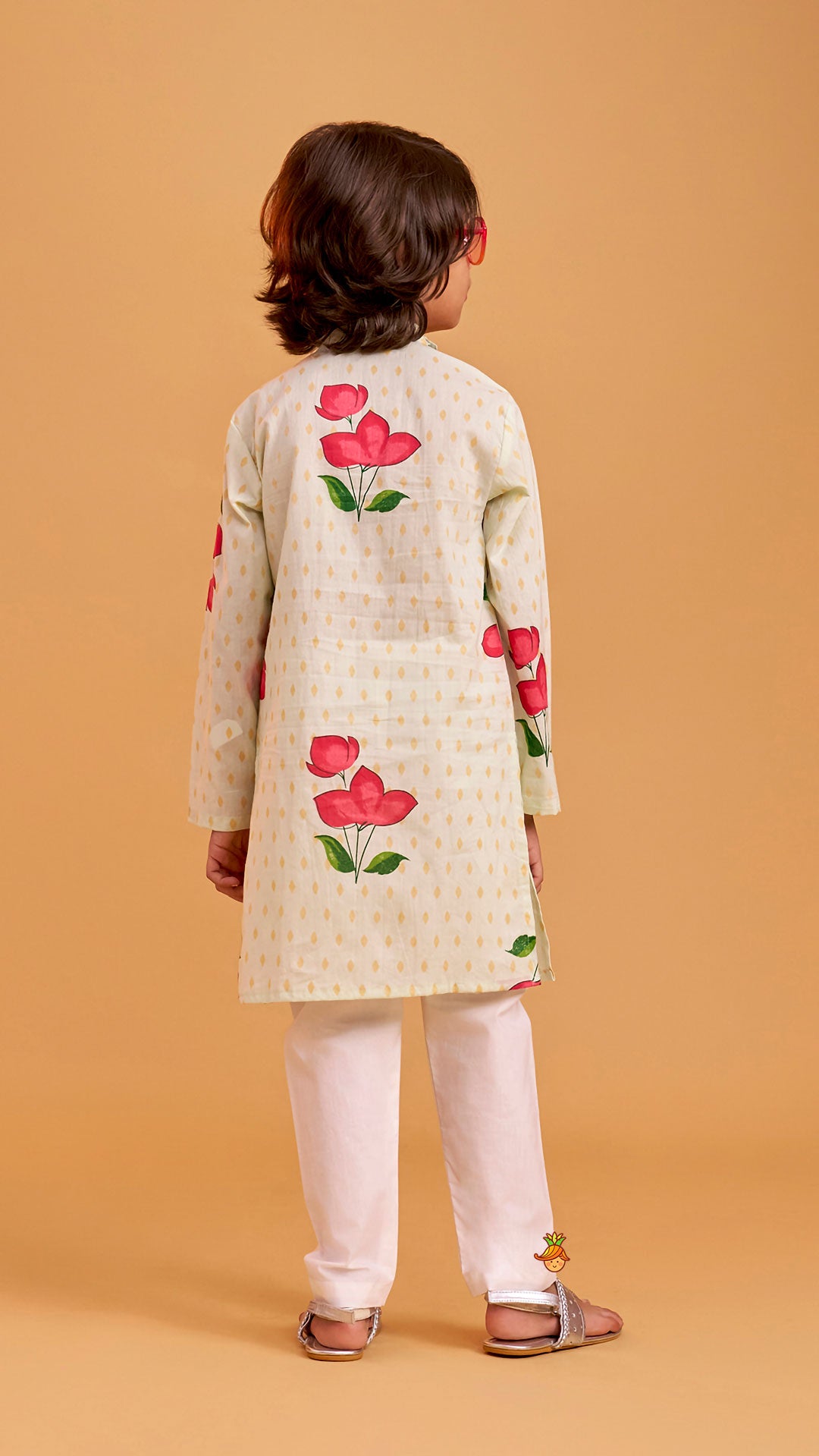 Asymmetric Wrap Style Kurta With Pyjama