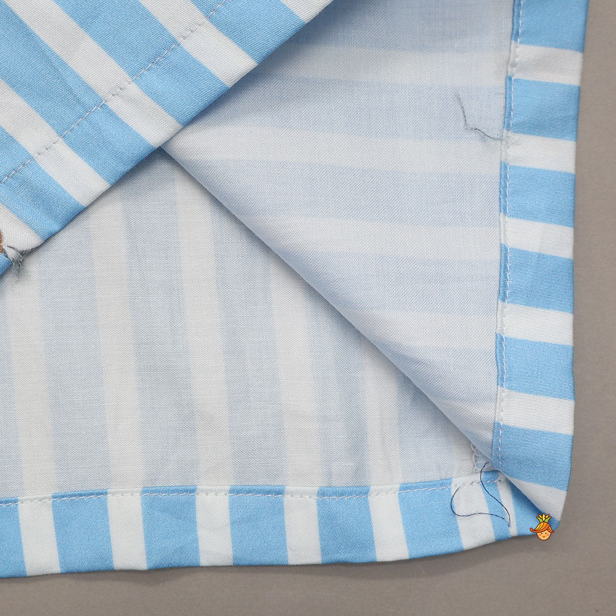 Teddy Print Striped Shirt And Pyjama