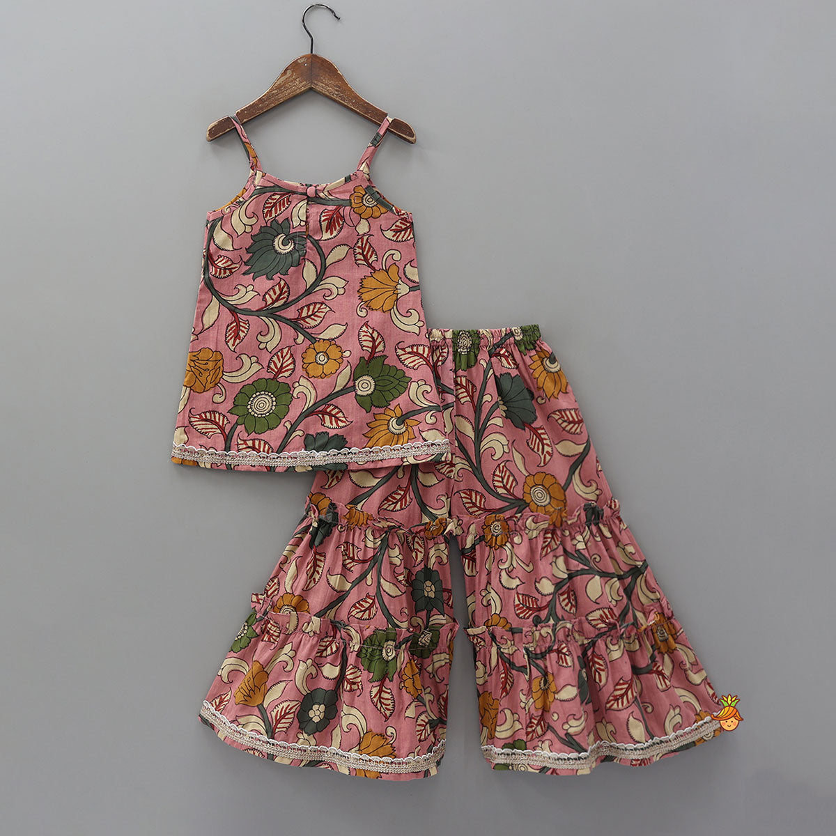 Kalamkari Printed Kurti With Matching Sharara