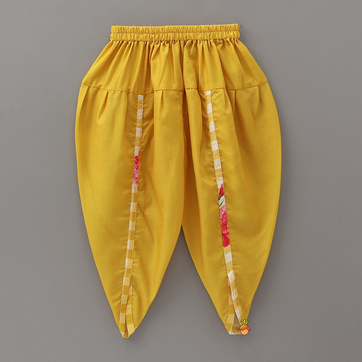 Checkered Printed Notch Collar Top With Dhoti Pant