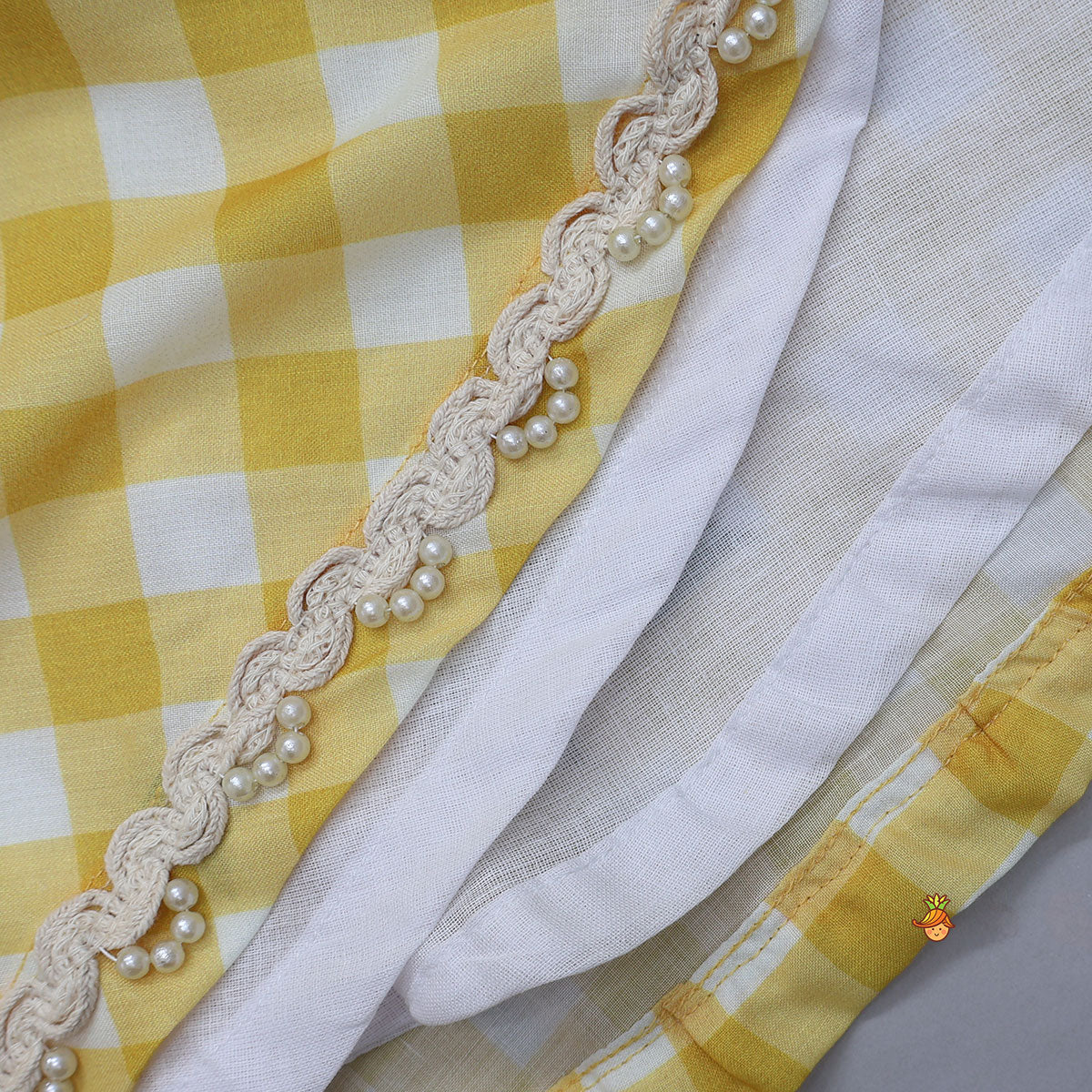 Checkered Printed Notch Collar Top With Dhoti Pant
