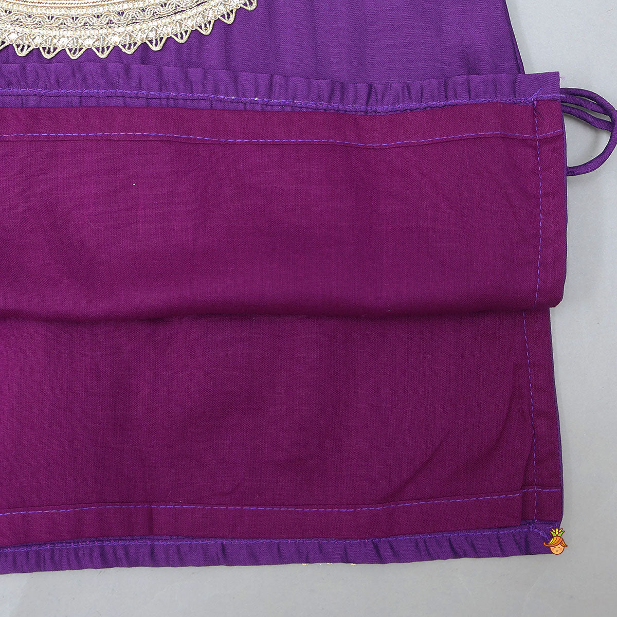 Lace Detailed Kurta With Farshi Salwar And Dupatta