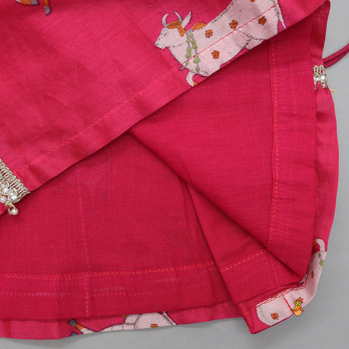 Lace Detailed Side Knot Kurti And Pant