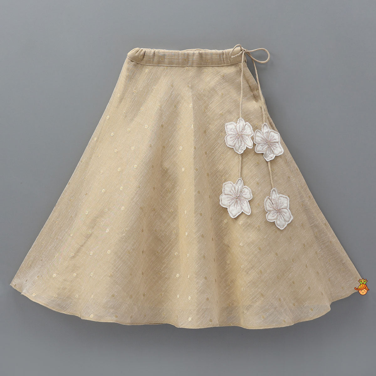 Shawl Collar Crop Top With Contrasting Lehenga