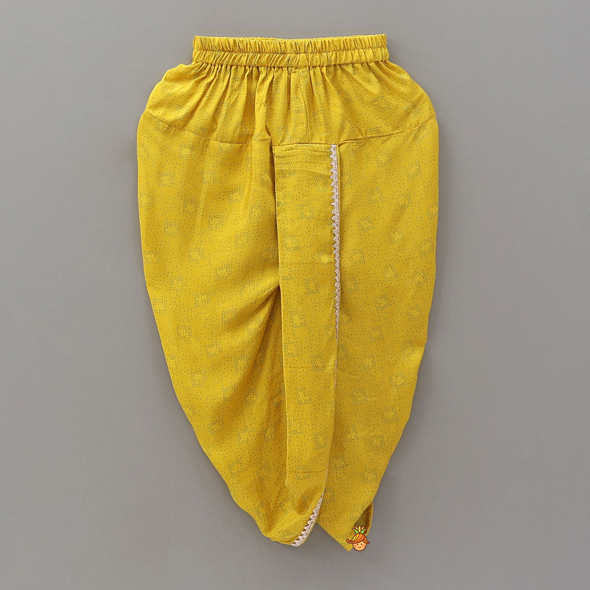 Krishna Embroidered Kurta And Printed Dhoti