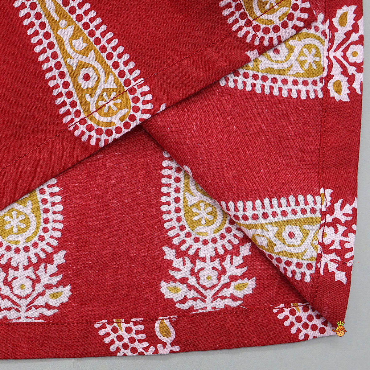 Printed Cotton Front Open Kurta And Matching Dhoti