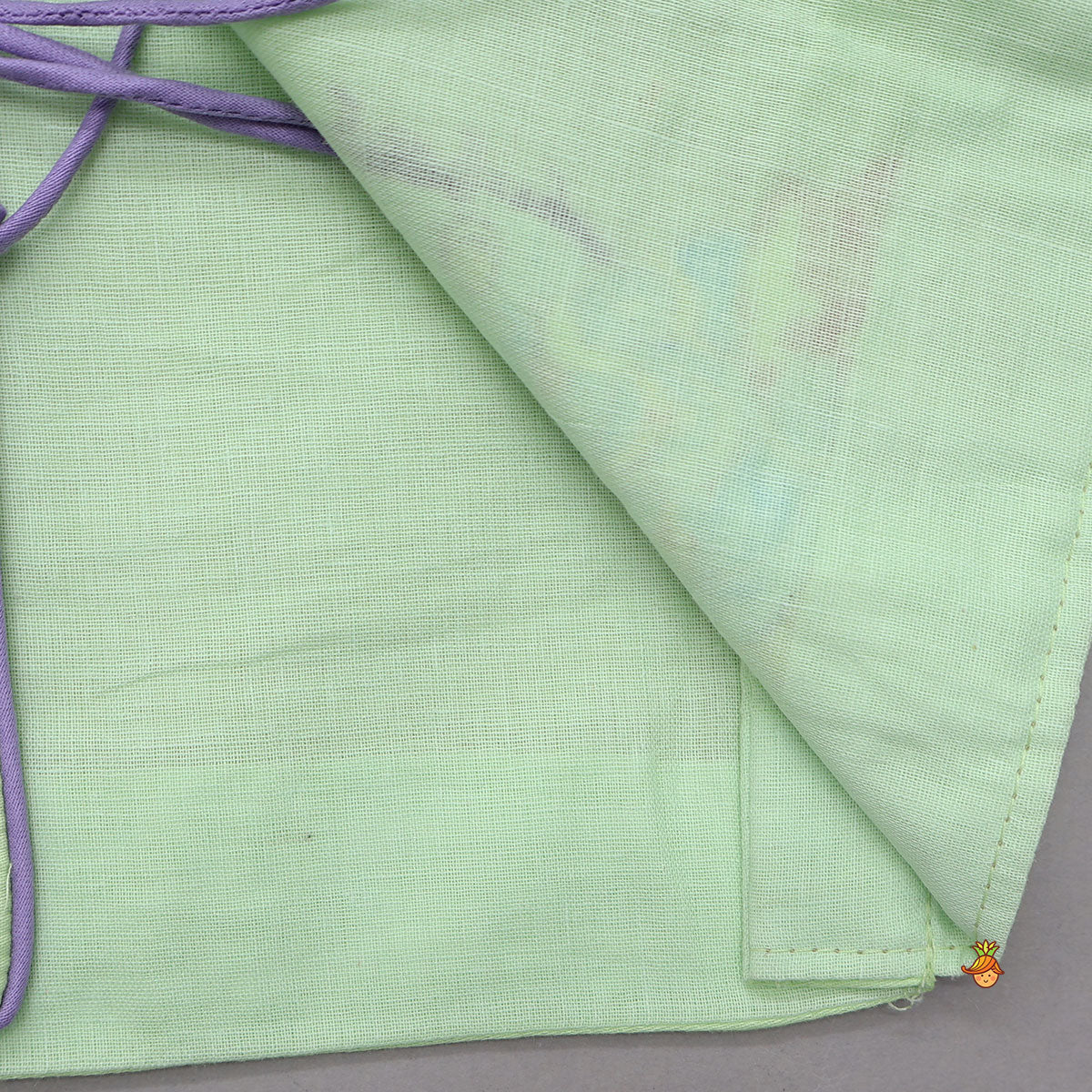 Hand Painted Krishna Motif Kurta And Dhoti With Morpankh Mukut And Basuri