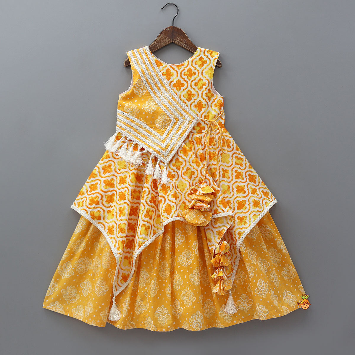 Adorable Printed Kurti With One-Sided Flap
