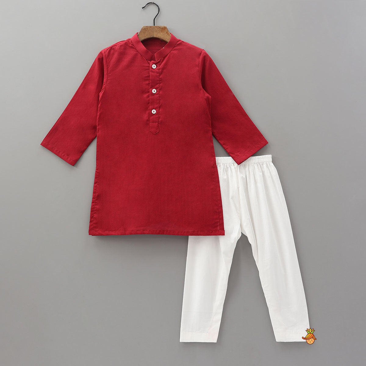 Asymmetric Heart Motif Printed Overlay Kurta With Jacket and Pyjama