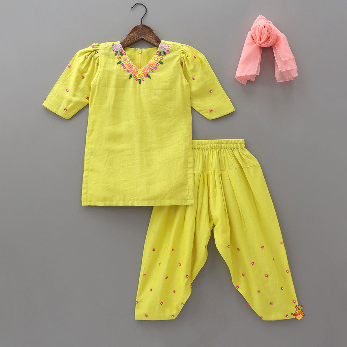 Handcrafted Kurti With Salwar And Dupatta