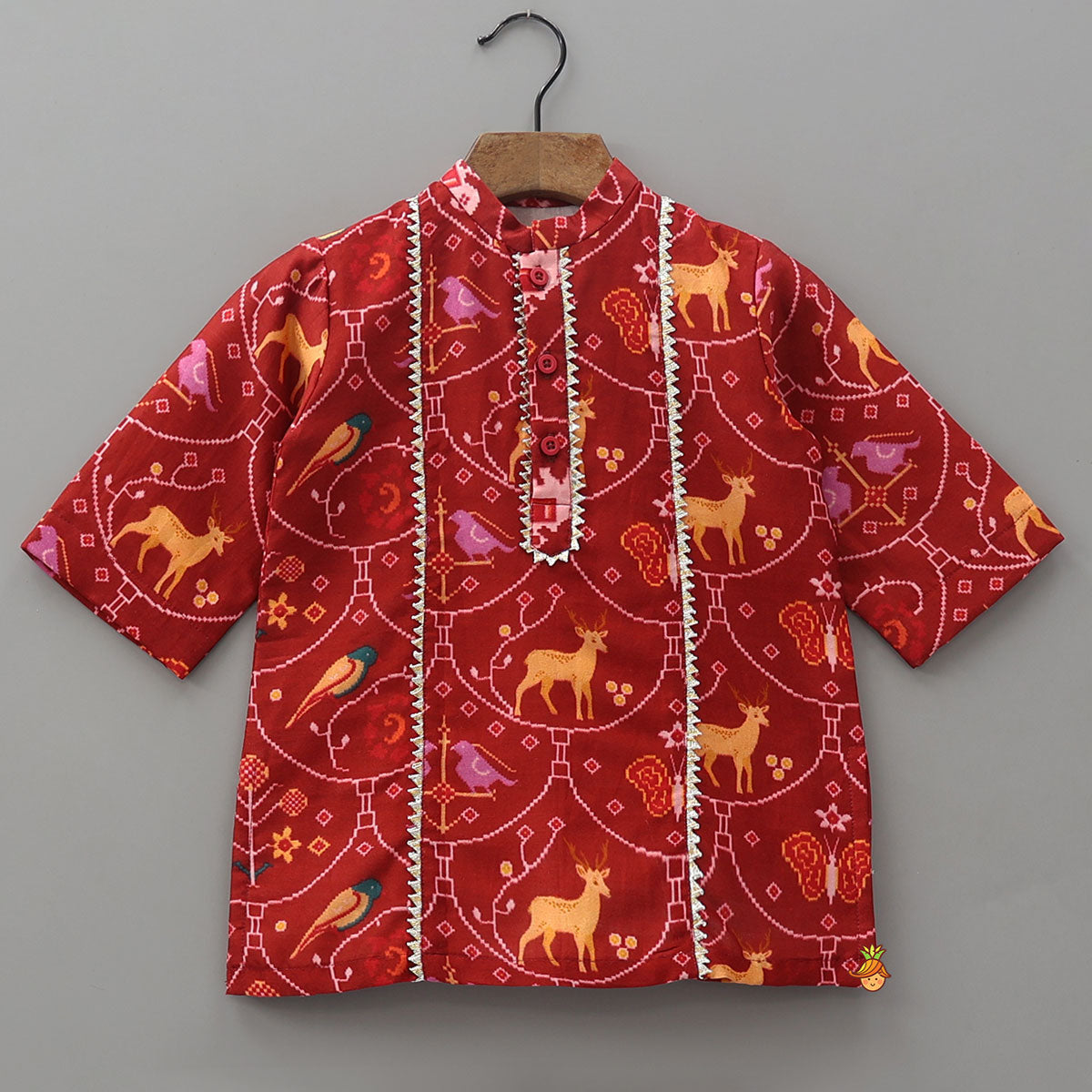 Folk Art Inspired Printed Kurta And Pyjama