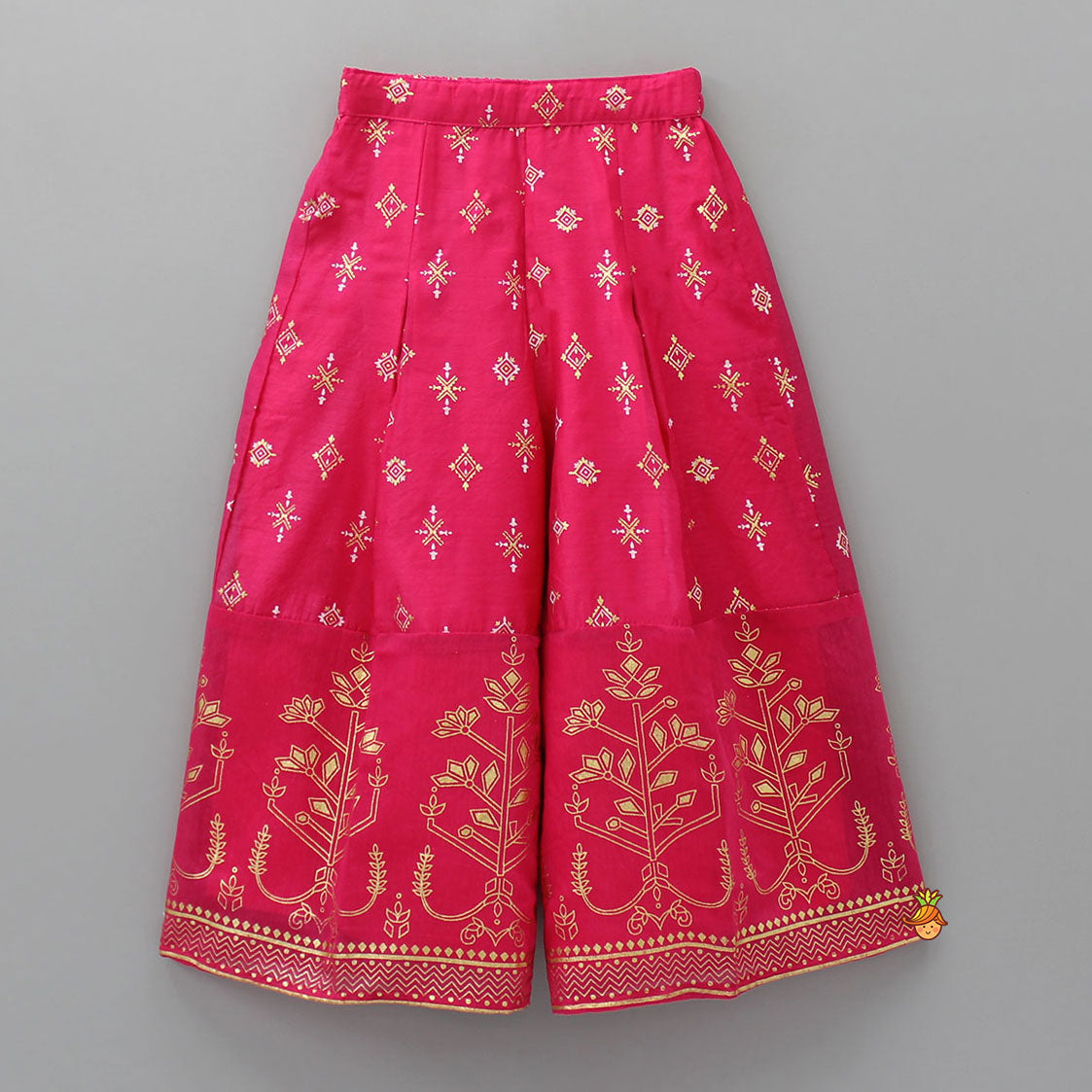 Foil Printed And Abhla Work Stylish Top With Palazzo