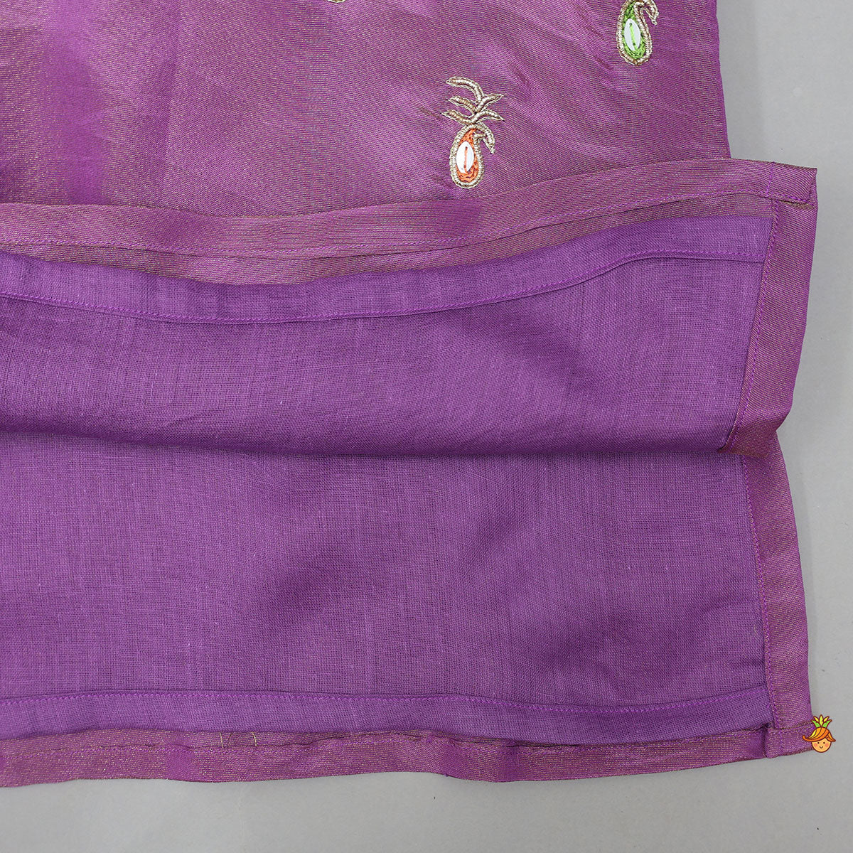 Pineapple Hand Embroidered Kurta With Pyjama