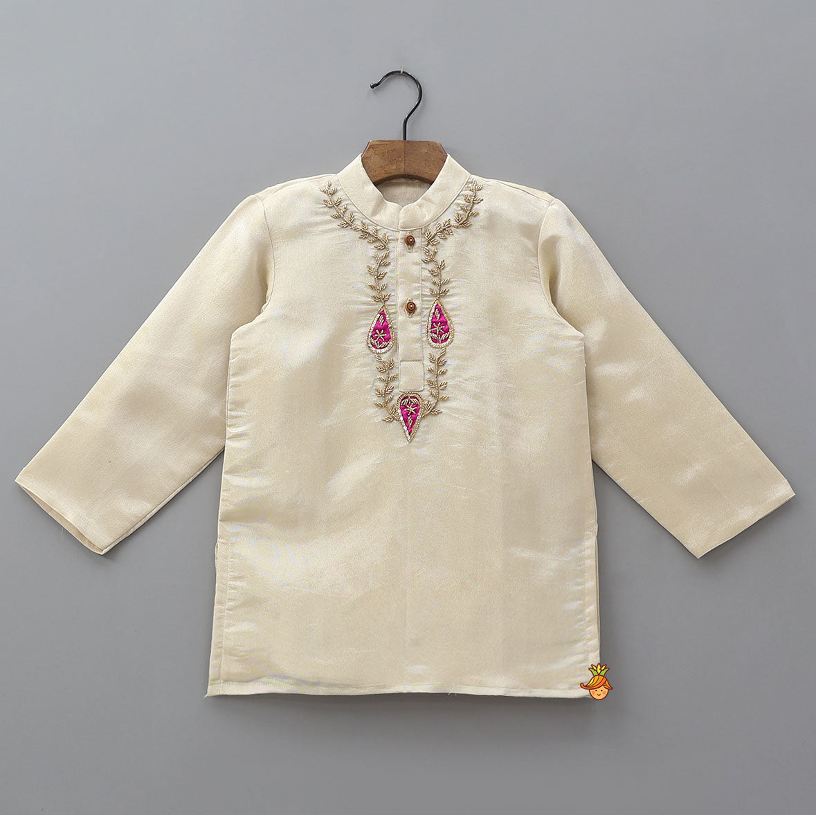 Zari Hand Embroidered Kurta With Afghani Pants